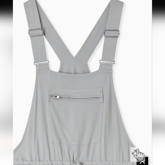 Torrid 2X Gray Twill Short Overalls Military Overall Romper - Picture 3 of 11